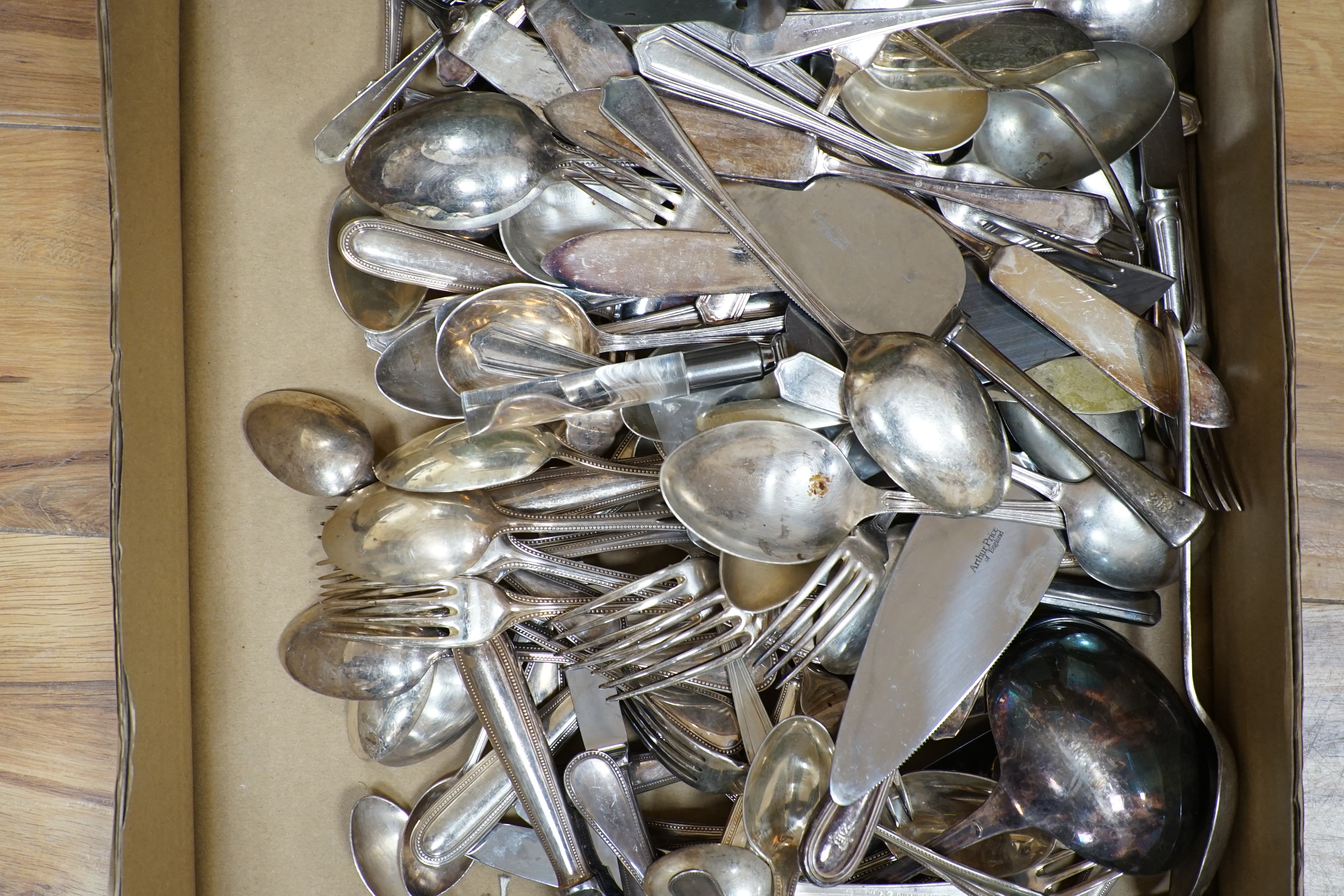 A Christofle suite of cutlery together with other cutlery